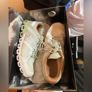 Green and white on clouds